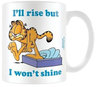 Garfield Taza I´ll Rise But I Won´t Shine, Blanco/azul/naranja, Taille unique
