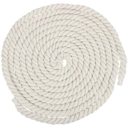 QUARKZMAN 12mm x 13 Pieds Corde de Coton Blanche,3 Torons Ligne à Linge Extérieure,Tressée Corde Macramé Épaisse pour DIY Suspendu Murale Porte-Plante Nœud Ligne à Linge