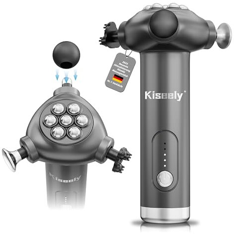 Massagegerät mit 5 Geschwindigkeiten, Tiefengewebe massager zur Faszien und Triggerpunkt, Vibrationsmassagegerät für Ganzkörper-Schmerzlinderung & Faszienbegrenzung (Grau AZ1)