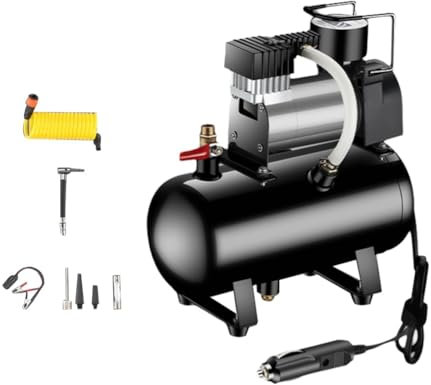 Bnnlqpsttg Bomba de aire para coche en carro portátil multifunción 12v compresor de aire de coche inflador de neumáticos eléctricos