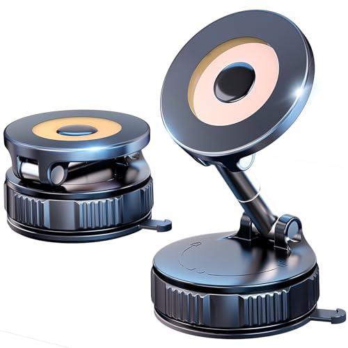 Giftorld Support magnétique de téléphone pour voiture, miroir, bureau, base rotative à 360 °, forte aspiration et maintien stable, support de téléphone amélioré pour iPhone et Android