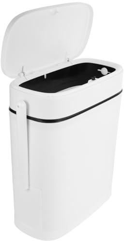 iplusmile Poubelle Salle De Bain Avec Porte-brosse Wc Poubelle Rectangulaire Fine Et Multifonction