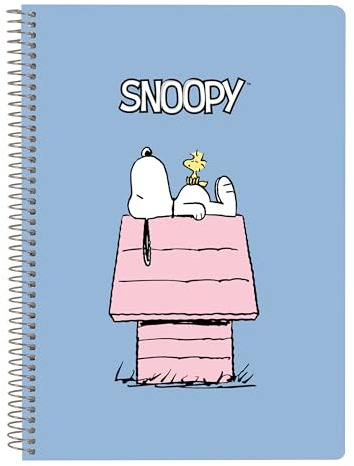 SNOOPY - Notizbuch, Viertel, 80 Blatt, Hardcover, 1Design, ideal für Kinder verschiedener Altersgruppen, bequem und vielseitig, Qualität und Widerstandsfähigkeit, 15,5 x 22 cm