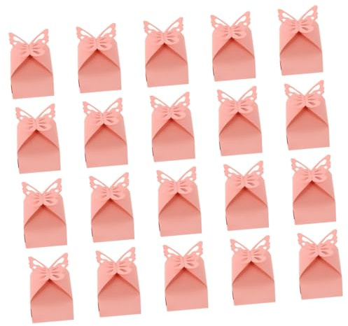 Gatuida 25 Stück Schmetterling Geschenkbox aus Papier Rosa Kreatives Design und Aufbewahren von Süßigkeiten für Riegel und Familienfeiern