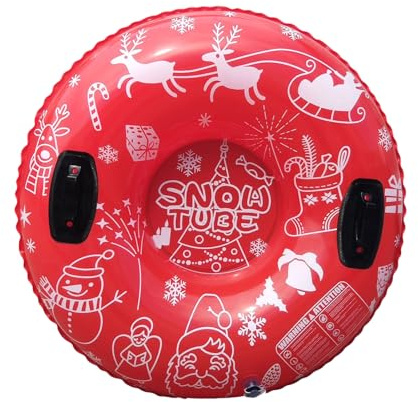 Snow Tubes für Erwachsene – Aufblasbare Winterausrüstung zum Rutschen – Outdoor-Schlitten für Schnee und verschneites Gelände – für Familie, Erwachsene, Anfänger, Besucher, Garten, Station Berg, Park
