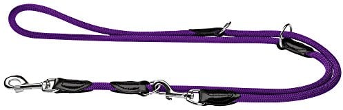 HUNTER Verstellbare Hundeführleine FREESTYLE, Farbe: violet, robust & wetterfest, 3-fach verstellbar, Tau mit Polyamid-Kern, liegt weich in der Hand, pflegeleicht, Größe: 10/200