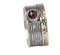 Tiljon Breiter Ring aus 925er Silber mit 375er Gold-Umrandung und Granat-Stein Größen 50 (15.9)