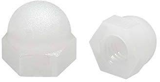 sourcing map M4 Cap Nut, Hex Acorn Dome Head Nuts for Screws Bolts Nylon White 50 Pcs