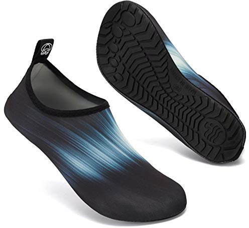 Mabove Badeschuhe Wasserschuhe Schwimmschuhe Herren Damen Strandschuhe Aquaschuhe Barfussschuhe Neopren Surfschuhe(Schwarz Gradient,38/39 EU)