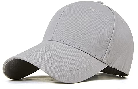Bakicey Baseball Cap Unisex Outdoor Sonnenhut - Baumwolle Mütze für Erwachsene, Casual Hip Hop Baseboard Kappe Verstellbar für Damen und Herren (Grau)
