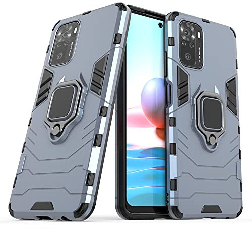 Funda para móvil Xiaomi Redmi Note 10 4G/Redmi Note 10s Carcasa Magnética con Anillo Imán Híbrida Antigolpes Resistente Rígida Dura [Absorción Golpes] (Xiaomi Redmi Note 10 4G, Azul Marino)