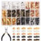 Rustark 701Pcs 5 Colors Ribbon Clamp Ends for Jewelry Making with Pliers Tool Assortment Kit Bracelet Leather Bookmark Pinch Crimp Ends with Loop