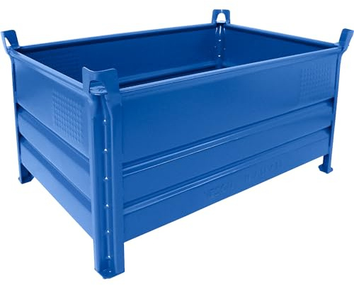 Heson | Vollwand-Stapelbehälter | BxL 800 x 1200 mm | Traglast 1000 kg | Blau