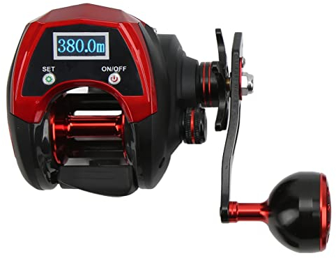 VGEBY Angelrolle, Baitcasting-Rolle mit LCD-Digitalanzeige, Maximaler Widerstand, 18 Kg, Elektrische Angelrolle mit Zählung(rechte Hand) Angelrollen Angeln Reparatur
