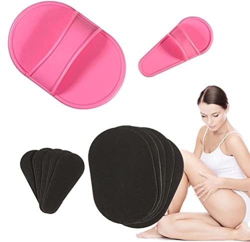 10 Pezzi Set di Tamponi per Depilazione, Guanto Depilatorio di Rimozione dei Capelli di Guanto di Depilazione di 2 Misure 8 Cartine Levigate Fine Nero Esfoliazione per Donna Depilazione Labbro Viso