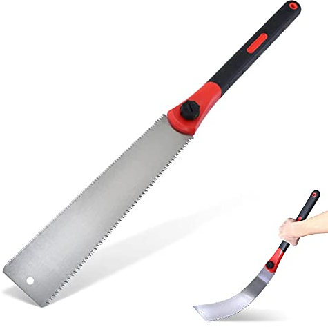 32 cm abnehmbare Handsäge, zweischneidige Gehrungssäge für konisches Holz, DIY, Bambus, Kunststoff Zugsäge (rot)