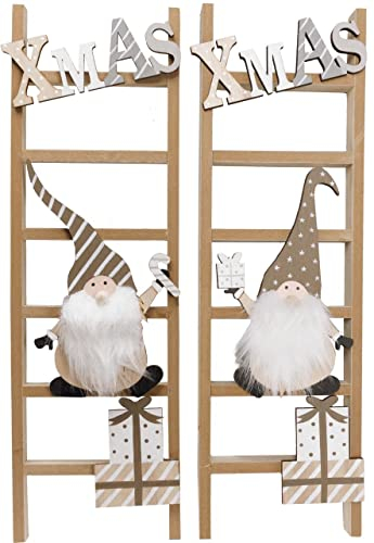 Trend Line Holzleiter Xmas 45 x 14 cm Natur Weihnachtsdeko Leiter Holz