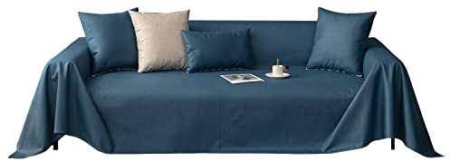 VanderHOME Sofa überzug Möbel Abdeckung für Verschütten Sofabezug Wasserabweisend Antirutsch Sofa Abdeckung Stretch Sofa Protector Sofaüberwurf Schutz vor Haustier Katze Hunde210*180cm-Blau