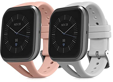 kwmobile Cinturino S in TPU e Silicone compatibile con Fitbit Versa 4 / Sense 2 / Versa 3 / Sense - 2x Fascetta con Fibbia ca. - Small