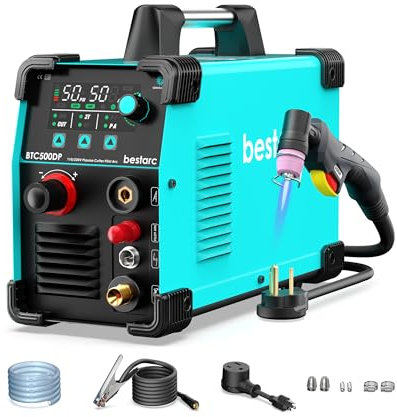 bestarc Taglierina al plasma, Pilot Arc BTC500DP 7th Generation 50Amps Screen Display Dual Voltage 110/220V Macchina da taglio al plasma digitale (BTC500DP 7Gen 110/220V)