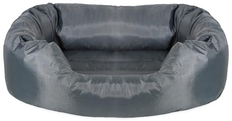 Rosewood Water Resistant Oxford Oval Dog Bed, Grey, Large