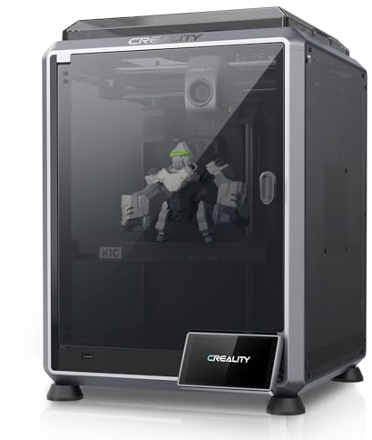 Creality K1C 3D Printer, 2024 New Version 600mm/s Fast Printing Speed and Clog-free Direct Extruder, Support 300℃ Printing and Carbon Fiber Filament, Auto Leveling and AI Camera 8.66*8.66*9.84 inch