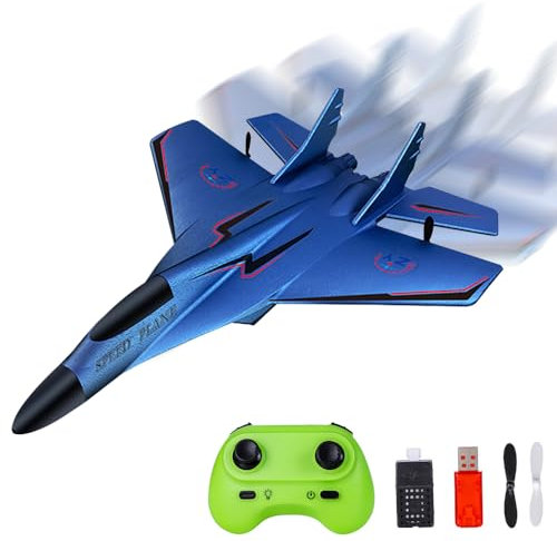 CLIUNT RC Airplane, RC Plane Ready to Fly, 2.4GHz Remote Control Airplane, Remote Control Wireless Airplane Toy Easy to Fly for Beginners Kids Boys Girls(Blue)