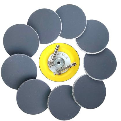 Wanmutrun 75mm Imperméable Papier Abrasif Set Hook and Loop 90pcs Grain320 Carbure de Silicium Disques abrasifs Convient pour les Petites Machines à Polir