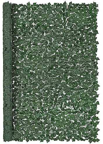 VEVOR Valla de Privacidad de Hiedra, 2440 x 1830 mm Pantalla de Pared Verde Artificial, Valla de Hiedra Verde con Junta Reforzada, Setos Sintéticos Decoración de Hojas de Vid para Jardín, Patio