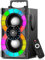 BSZHI Bluetooth Lautsprecher 80W Große Leistungsstarke Wireless TWS Laute Tragbare Outdoor Party Lautsprecher mit LED-Leuchten, Subwoofer, FM Radio, Fernbedienung und Stereo Bass Sound Boombox