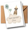 Personalisierte Kinder Glückwunschkarte mit Erdmännchen zum 1. 2. 3. 4. 5. 6. 7. usw. Grußkarte Geburtstagskarte Kind Faltkarte Kindergeburtstag mit Safari Tiermotiv Boho (Erdmännchen)