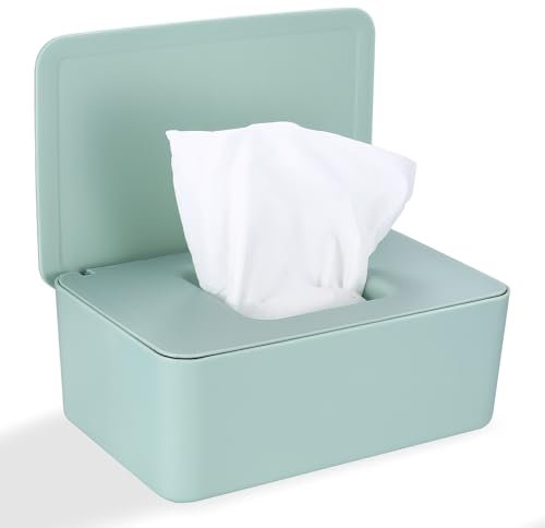 Feuchttücher Box, Feuchtes Toilettenpapier Box, Feuchttücherbox, Baby Feuchttüchter Box, Feuchttücher Spender Feuchtpapierbox mit Deckel, Feuchttuchspender Taschentuchbox für Zuhause Büro, Grün