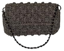 Generico Bolso de ganchillo mujer fucsia con cadena, verde oscuro