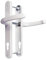 TSS Poignée de porte en UPVC - 92 mm - Centre 210 mm - Vis à vis sur plaque arrière - 242 mm x 34 mm - Poignée de porte extérieure en UPVC - Blanc