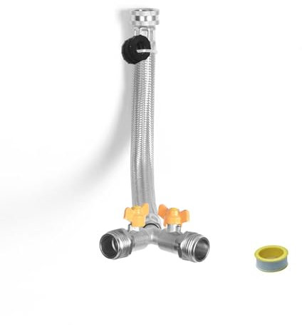Garden Hose Splitter, 2-Way, 3/4 GHT Thread, 1FT Extension Tube