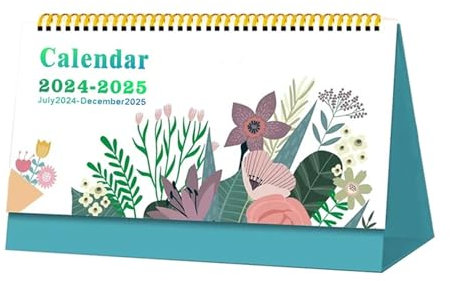 Tischkalender 2024–2025 – Stehender Klappkalender, 18 Monate akademisches Jahr, Juli 2024 bis Dezember 2025, Tischkalender(A3)