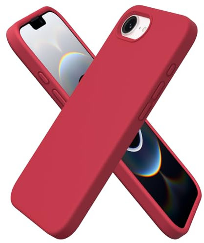 ORNARTO für iPhone 16e (2025) Hülle Silikon 6,1 Zoll, dünne Handyhülle iPhone 16e aus flüssigem Silikon, Kratzfeste und stoßfeste Schutzhülle iPhone 16e Case(2025) - Rot