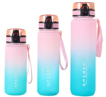 Xingdianfu Bouteille d'eau pour le sport - 500 ml, 650 ml, 1000 ml - Grande gourde anti-fuite - Gobelet à eau pour le fitness - Pour l'extérieur - Rose - Bleu - 1000 ml