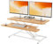 ERGOMAKER Standing Desk Converter, 36/91cm Wide Height Adjustable Quick Sit to Stand Up Desk Riser with Keyboard Tray Desktop Workstation Riser for Home Office, Light Rustic Brown