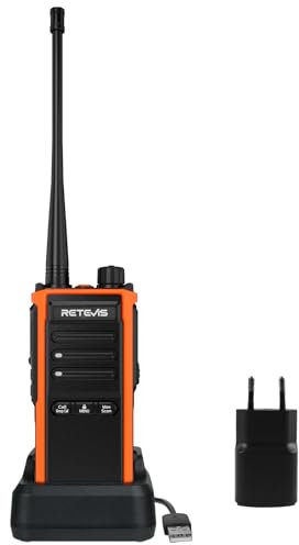 Retevis C65B Walkie Talkie, IP67 Wasserdichtes Funkgerät, Große Reichweite, Wiederaufladbarer 1800-mAh-Akku, Strapazierfähig, für Outdoor Angel und Bootfahren (1 Pack)