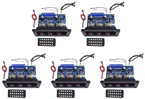 Reinscer 5X 2X25W+50W 2.1 Kanal Bluetooth 5.0 Subwoofer Class D Audio Verstärker Brett Satz mit DC Buchse+USB Kabel+Fernbedienung