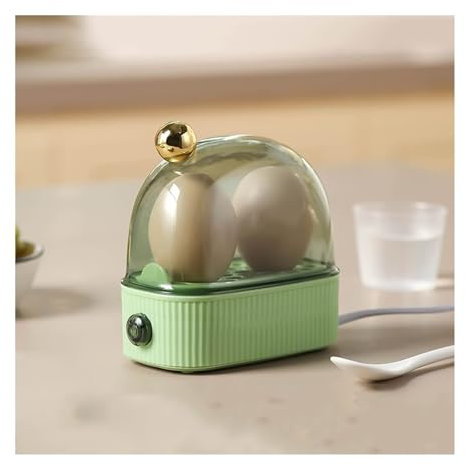Electric Egg Boiler, Automatic Cooker Rapid Egg Boiler, Multi-Function Cooker for One Person Breakfast With Water Measuring Cup, Cooks Two Eggs in Minutes(Bianco)
