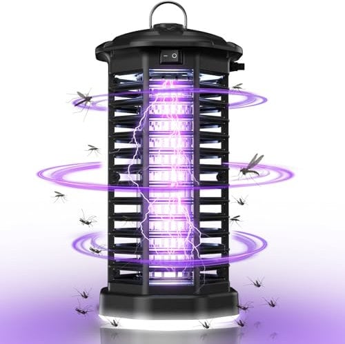 Meoligr Insektenvernichter Elektrisch 2 in 1 Insektenfalle Mückenfalle mit LED Licht,Geschmacklos und Leises Fliegenfalle Elektrisch Fliegenfänger (Acrylnitril-Butadien-Styrol (ABS))