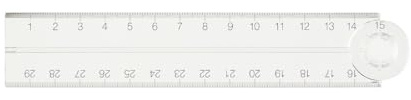 MUJI 無印良品 Doppelseitiges Zollstock, 15/30 cm, Polycarbonat, transparent, Taschenformat (1)