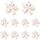 Un lote de 10 pequeñas pinzas para el cabello en forma de flor blanca, incrustadas con perlas. Pinzas decorativas para bodas, de color blanco.