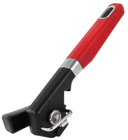 Amagogo Abrelatas Manual con sacacorchos, Borde Liso, Vertical, Fuerte y Resistente, Industrial, para Bar, Rojo