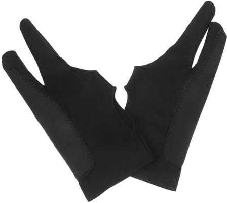 Healeved 1 Pair Drawing Glove: Digital Drawing Glove with Two Fingers - Artist Graphic Tablet Sketching Supply - Fits Both Right/Left Hand