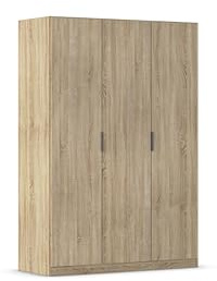 Rauch Möbel LAGOA, Kleiderschrank, Farbe Eiche Sonoma, Breite 136 cm | Schrank, Mehrzweckschrank, 3-türig, Zubehör Basic, für Schlafzimmer, Kinderzimmer, Babyzimmer, Homeoffice, Garderobe, Flur