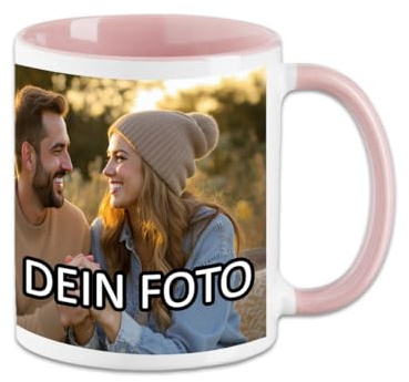 Fototasse personalisiert mit eigenem Foto – Tasse mit Bild bedrucken lassen, personalisierte Keramik Tasse, individueller Fotobecher, emotionales Geschenk für Geburtstag, Hochzeit, Valentinstag