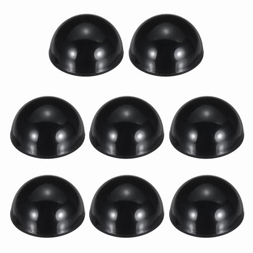 sourcing map Lot de 8 pieds d'isolation en caoutchouc pour haut-parleur, 1,8 x 1 cm, tapis de base anti-vibrations avec support adhésif pour amplificateur, platine, caisson de basses, moniteurs, noir